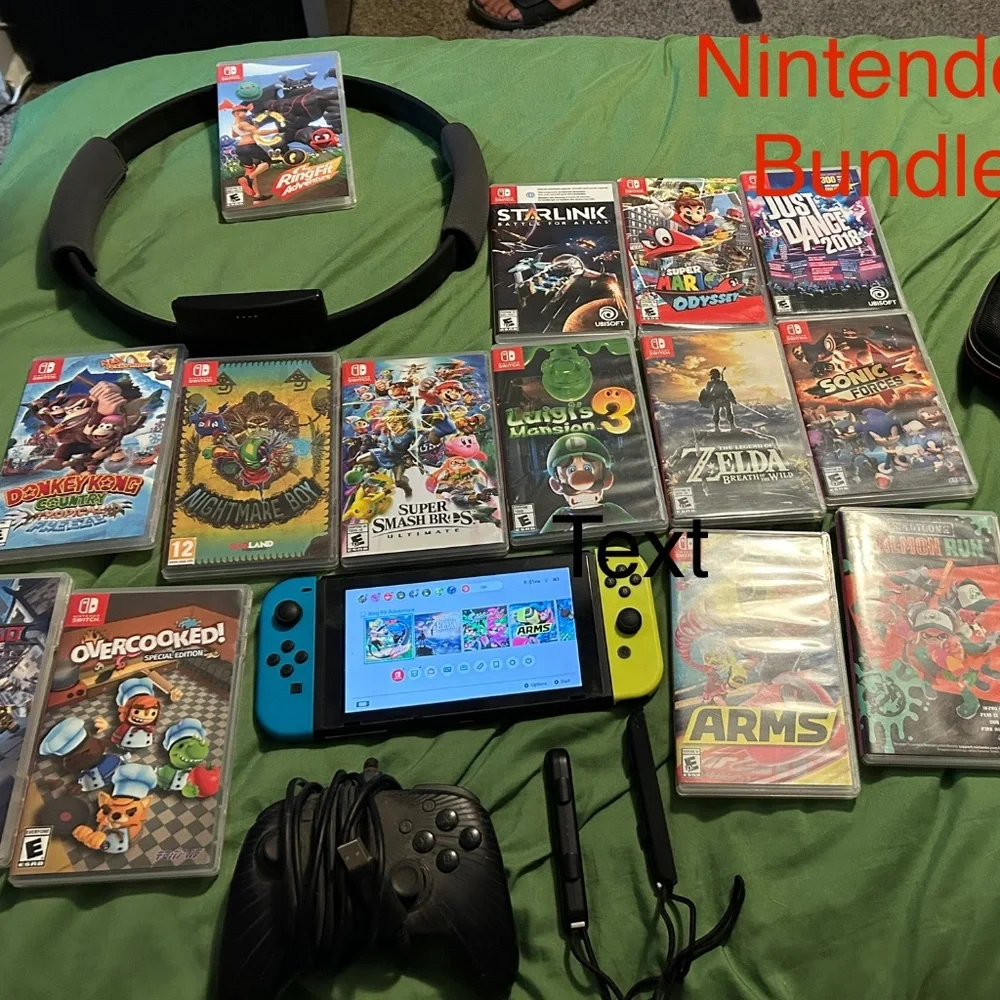 Nintendo switch console and game bundle